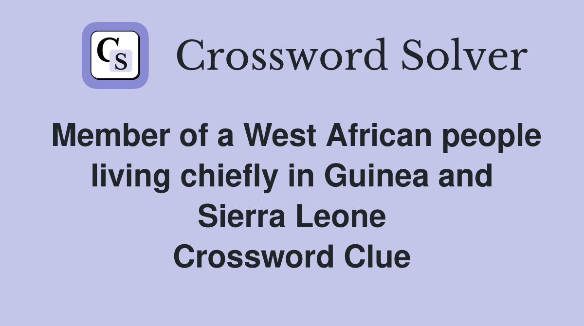 Member of a West African people living chiefly in Guinea and Sierra